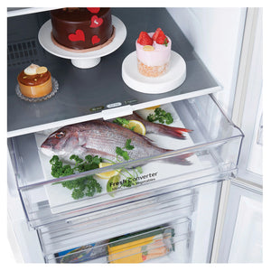 LG 335L Bottom Mount Fridge - Matte White Finish GBB300MWH, Fresh Converter View With Storages