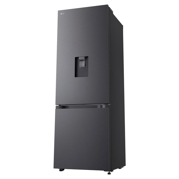 LG 332L Bottom Mount Fridge with Water Dispenser GBW300MBL, Front Left Side View