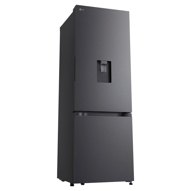 LG 332L Bottom Mount Fridge with Water Dispenser GBW300MBL, Front Right Side View