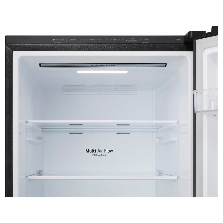 LG 332L Bottom Mount Fridge with Water Dispenser GBW300MBL, Multi Air Flow View