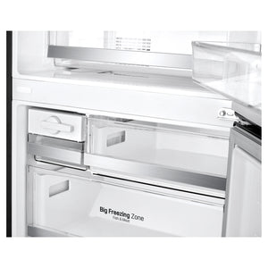 LG 420L Bottom Mount Fridge with Water Dispenser GBW455MBL, Big Freezing Zone View