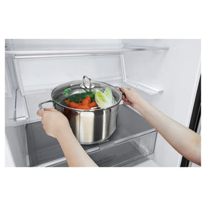 LG 420L Bottom Mount Fridge with Water Dispenser GBW455MBL, Inside View With Storages 2