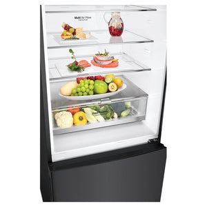 LG 420L Bottom Mount Fridge with Water Dispenser GBW455MBL, Multi Air Flow View With Storages