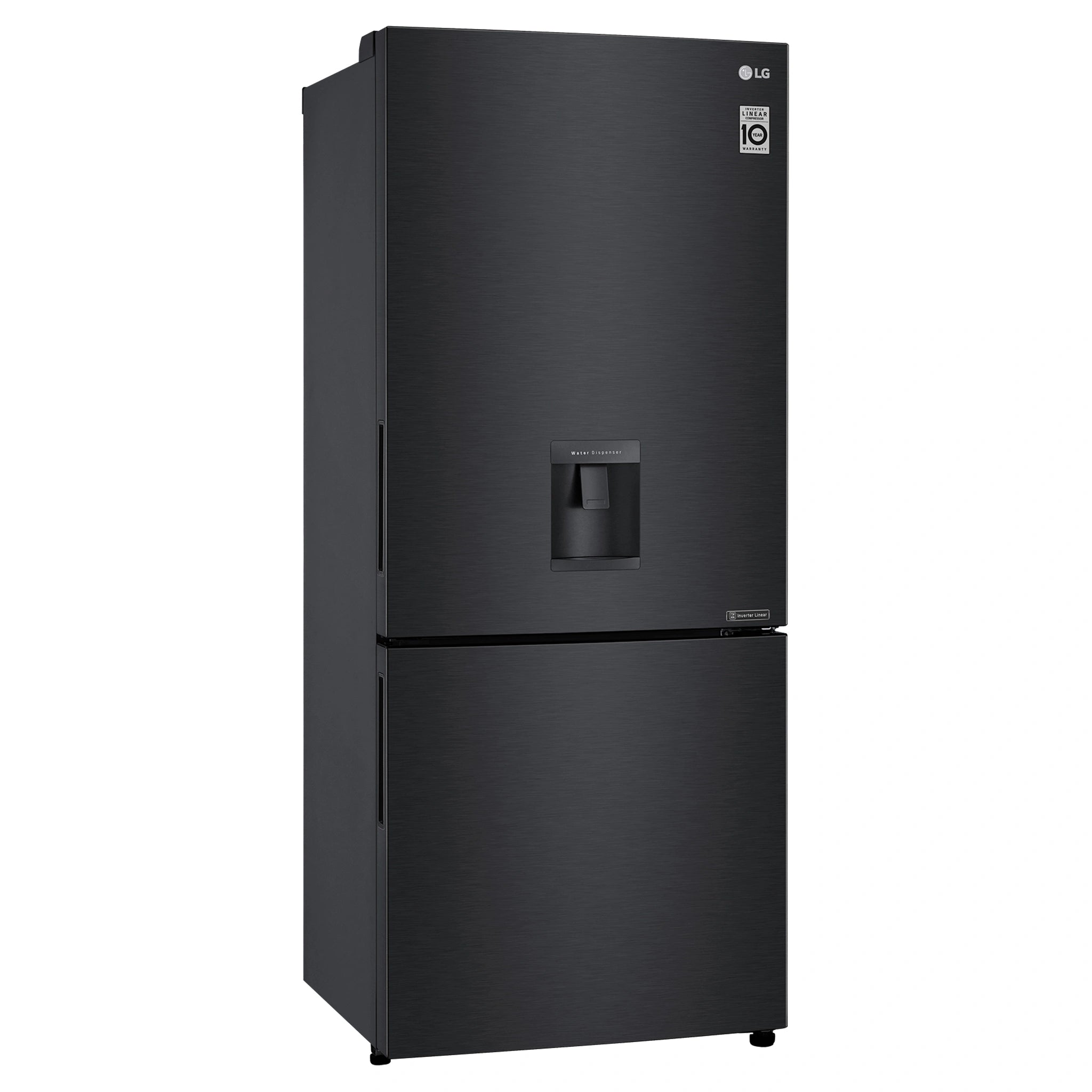 LG 420L Bottom Mount Fridge with Water Dispenser GBW455MBL, Right Side View
