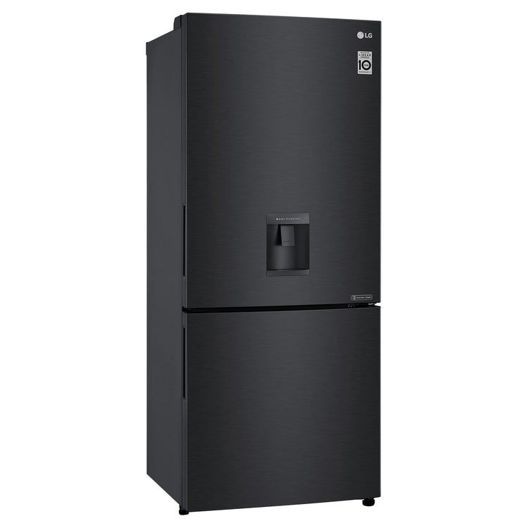 LG 420L Bottom Mount Fridge with Water Dispenser GBW455MBL, Right Side View