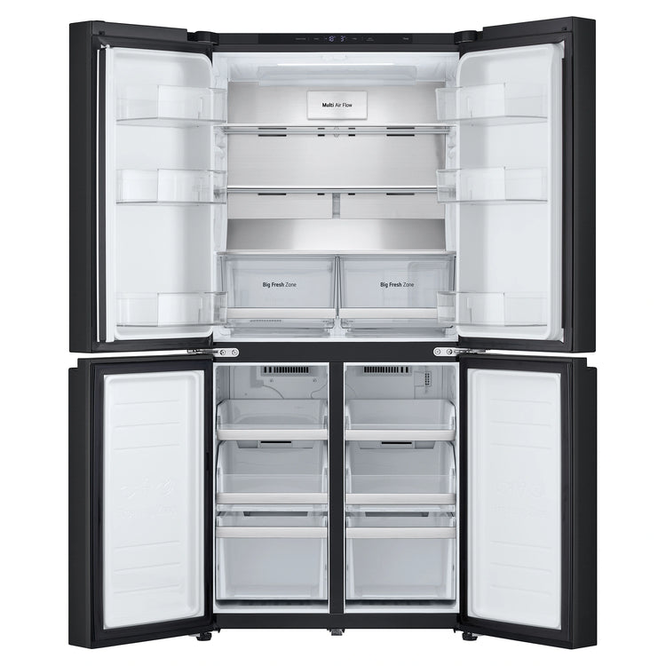 LG 530L French Door Refrigerator – GFB505MBL, Front View With Double Door Open View