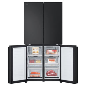 LG 530L French Door Refrigerator – GFB505MBL, Front View With Lower Side Double Door Open View