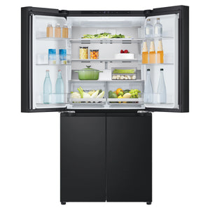 LG 530L French Door Refrigerator – GFB505MBL, Front View With Upper Side Double Door Open View