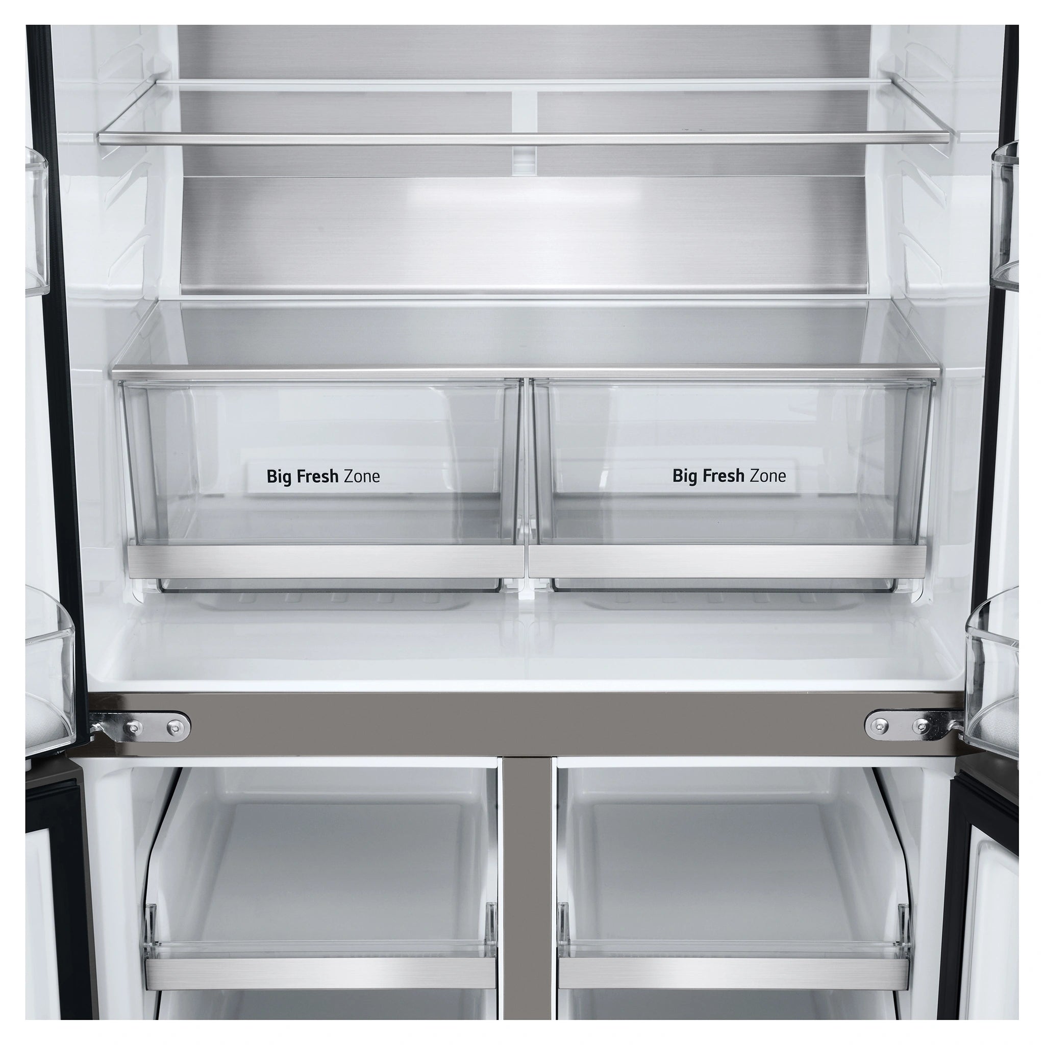 LG 530L French Door Refrigerator GFB505PL, Big Fresh Zone Close-Up View