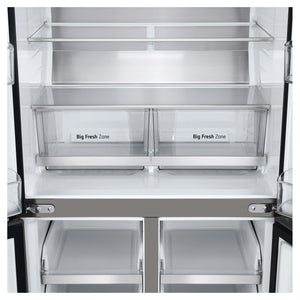 LG 530L French Door Refrigerator GFB505PL, Big Fresh Zone Close-Up View