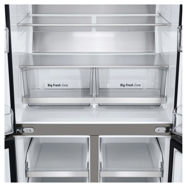 LG 530L French Door Refrigerator GFB505PL, Big Fresh Zone Close-Up View