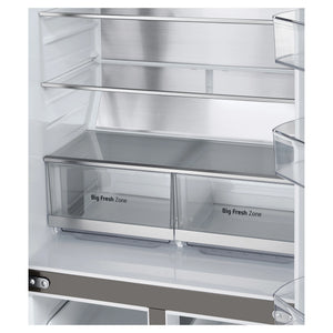 LG 530L French Door Refrigerator GFB505PL, Big Fresh Zone View