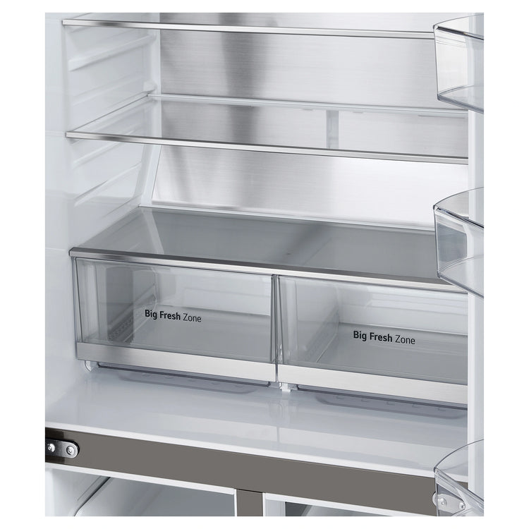 LG 530L French Door Refrigerator GFB505PL, Big Fresh Zone View