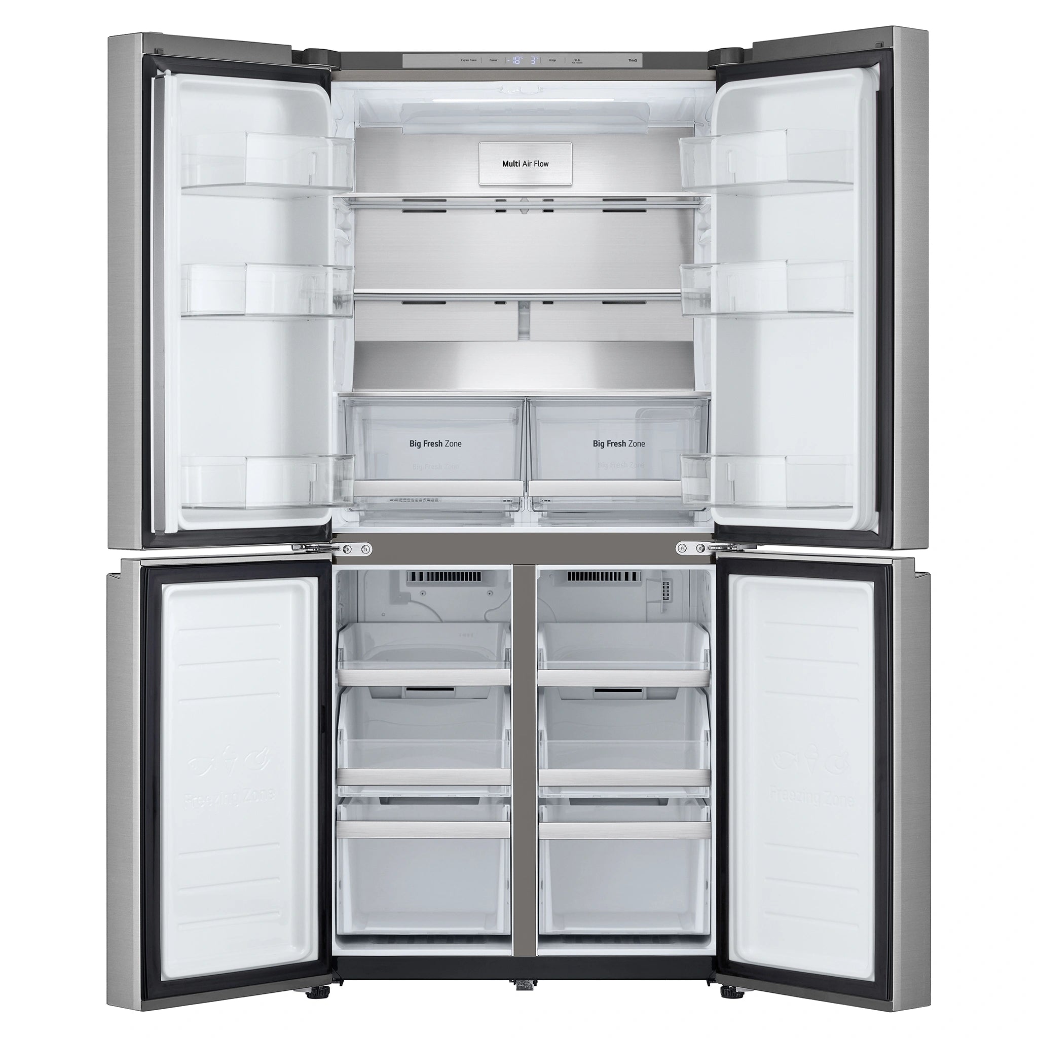 LG 530L French Door Refrigerator GFB505PL, Front View With Double Door Open View