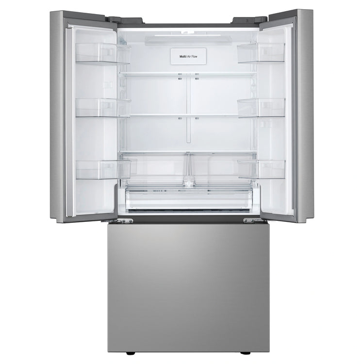 LG 589L Stainless Steel French Door Fridge GFB589PLE, Front View With Upper Double Door Open View