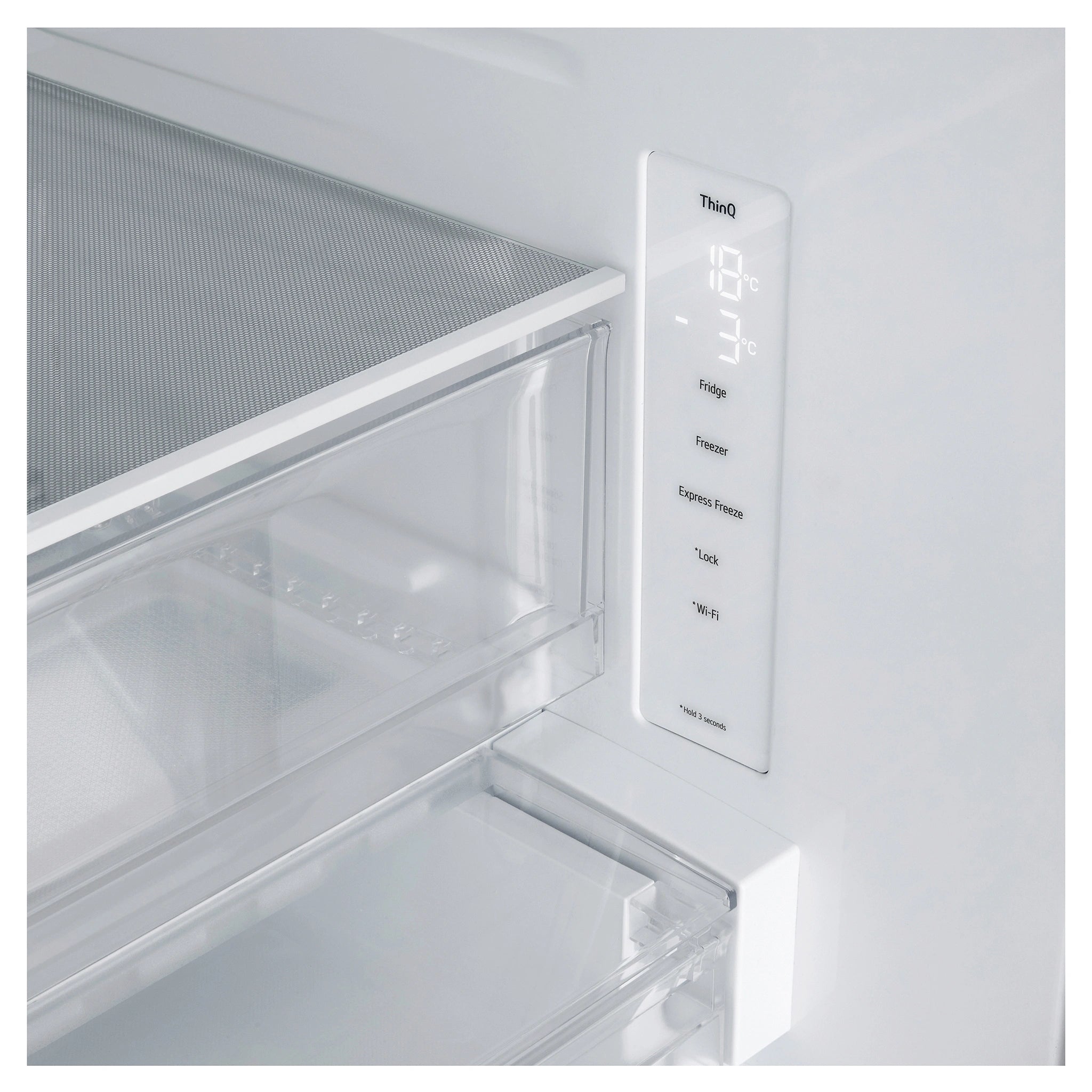 LG 589L Stainless Steel French Door Fridge GFB589PLE, Temperature Control View