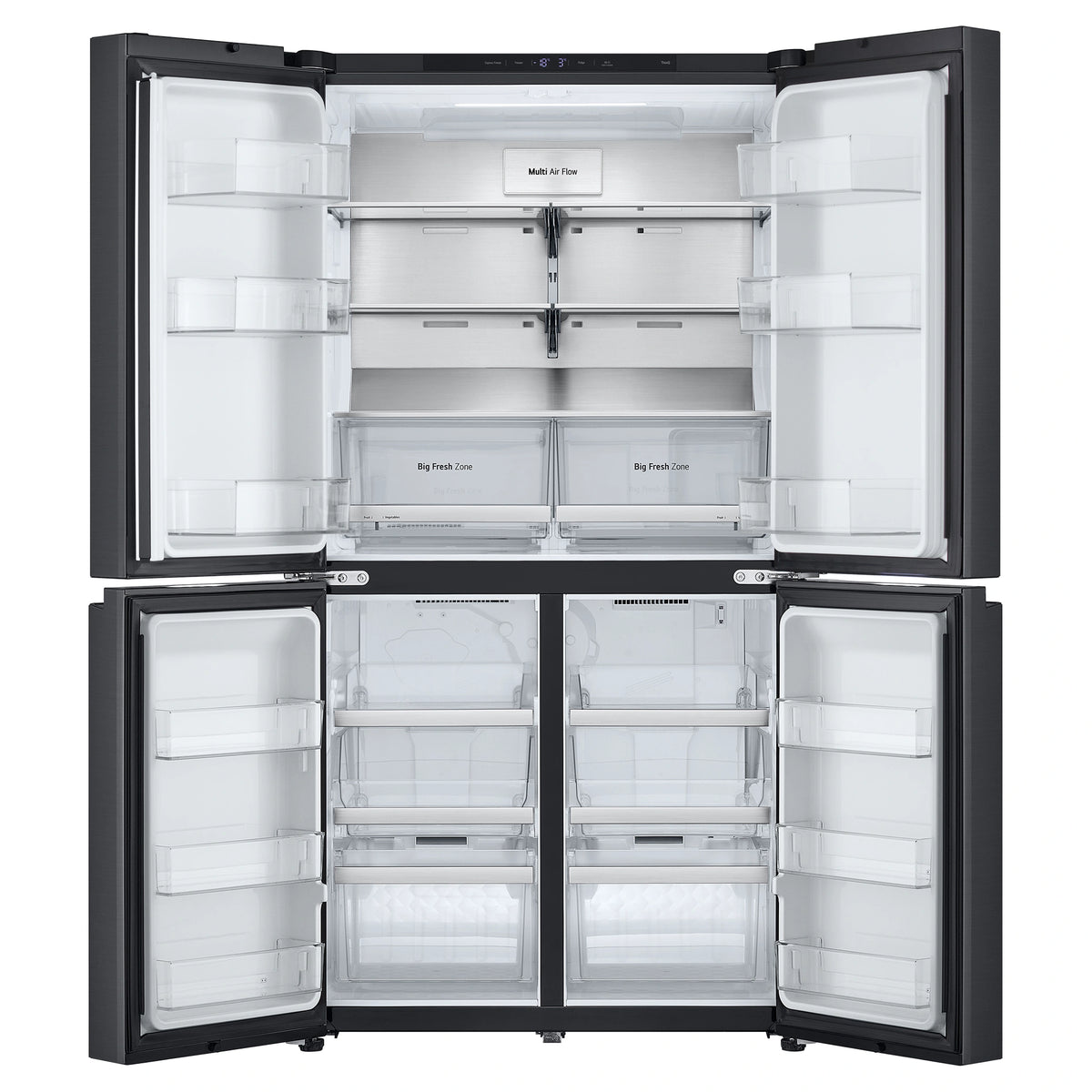 LG 665L French Door Fridge GFB705MBL, Front Double Door Open View