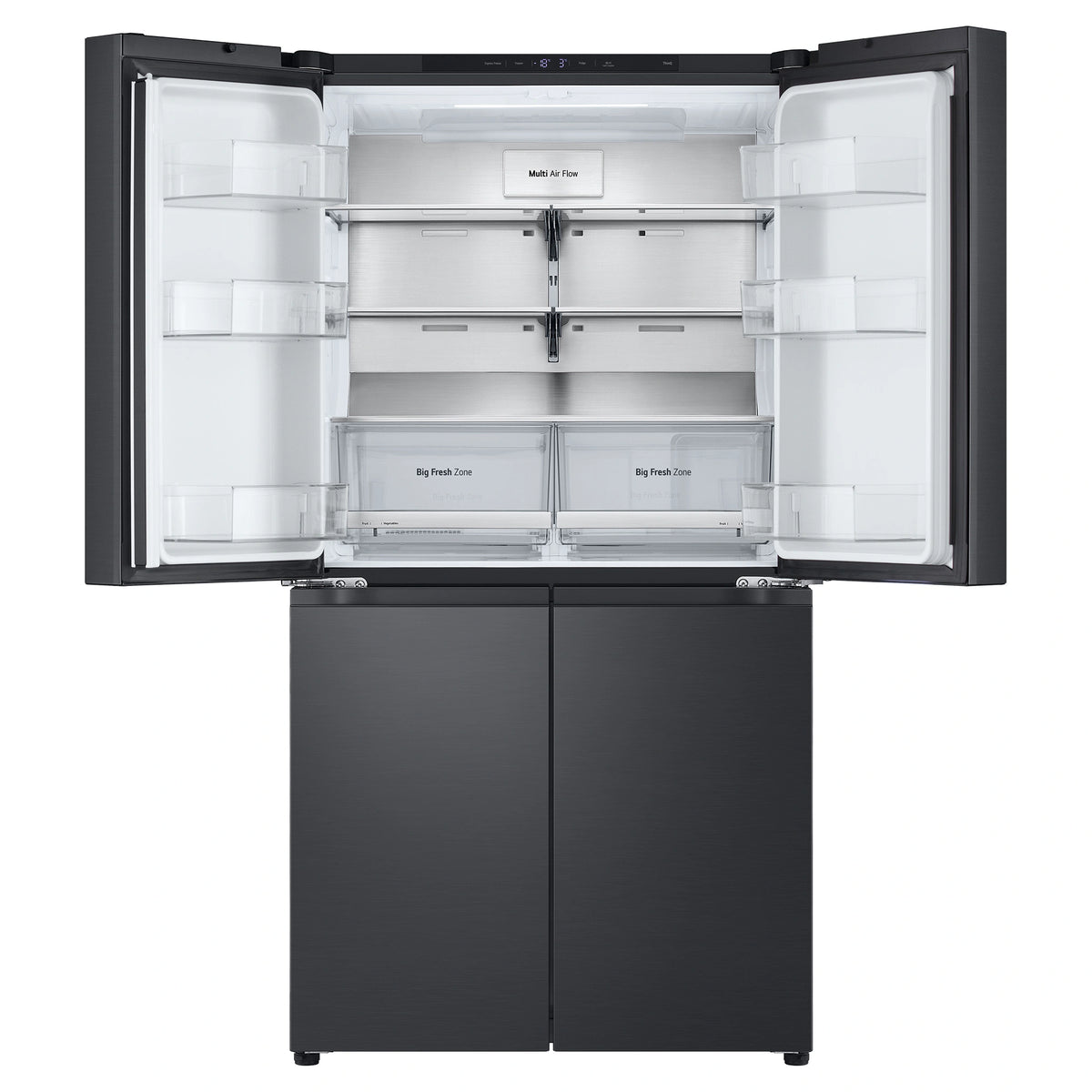 LG 665L French Door Fridge GFB705MBL, Front Top Double Door Open View