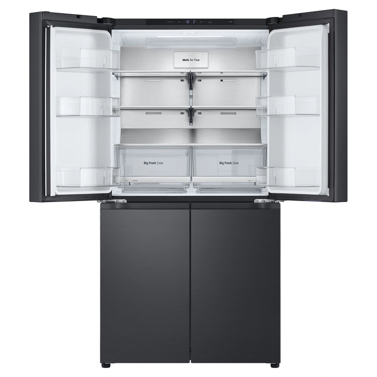 LG 665L French Door Fridge GFB705MBL, Front Top Double Door Open View