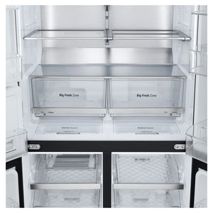LG 687L Black Side By Side Refrigerator GFD700BSLC, Big Fresh Zone Close-Up View 