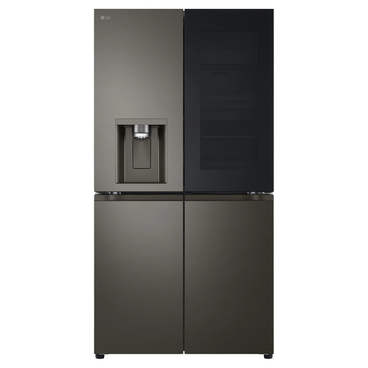 LG 687L Black Side By Side Refrigerator GFD700BSLC, Front Blurr Interior Shelves View