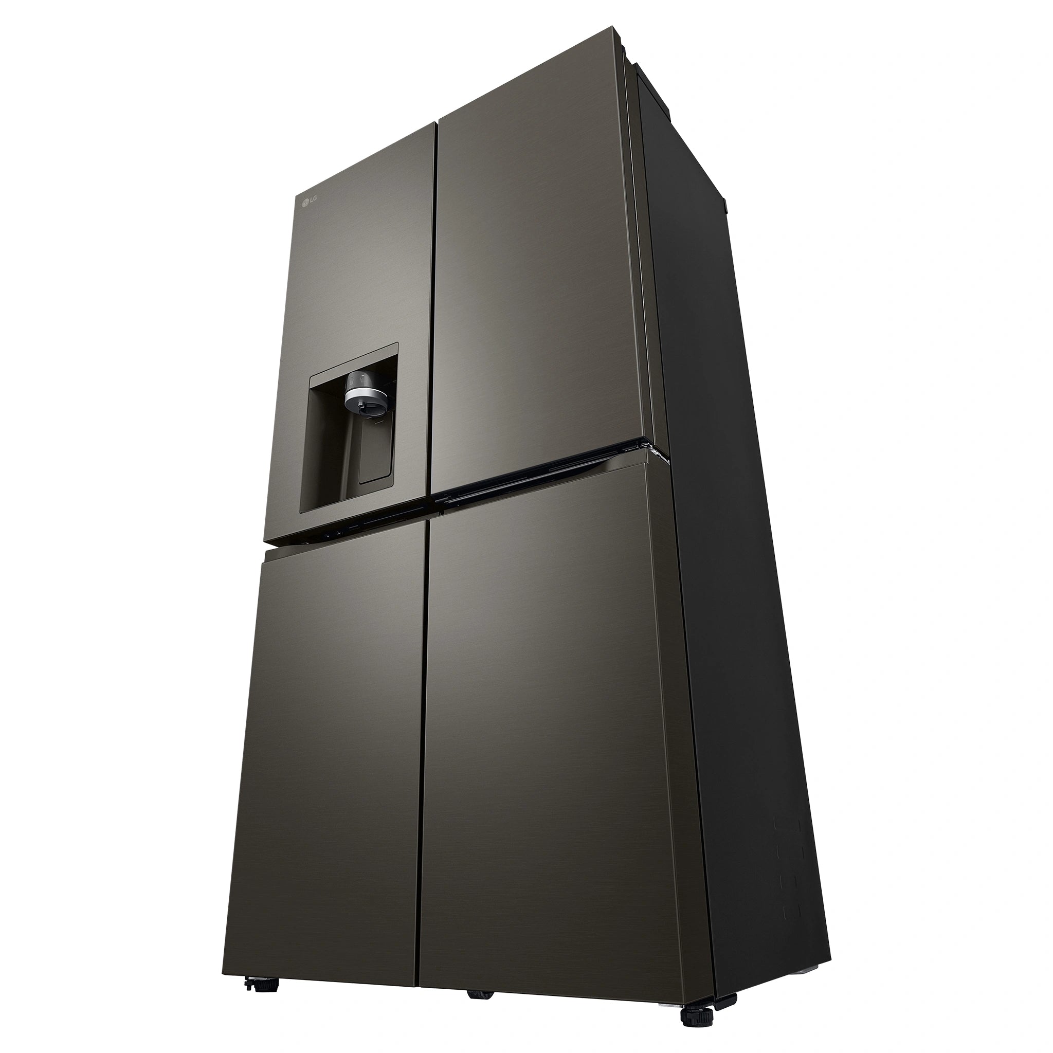 LG 687L Black Side By Side Refrigerator GFD700BSLC, Front Left Side View