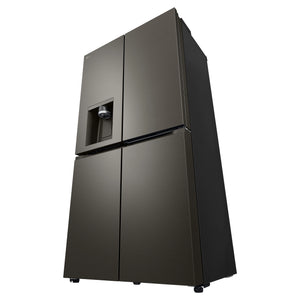 LG 687L Black Side By Side Refrigerator GFD700BSLC, Front Left Side View
