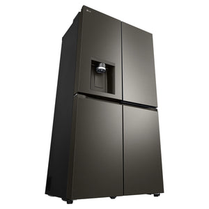 LG 687L Black Side By Side Refrigerator GFD700BSLC, Front Right Side View