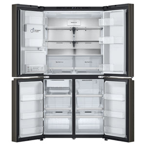 LG 687L Black Side By Side Refrigerator GFD700BSLC, Front View With Double Door Open View