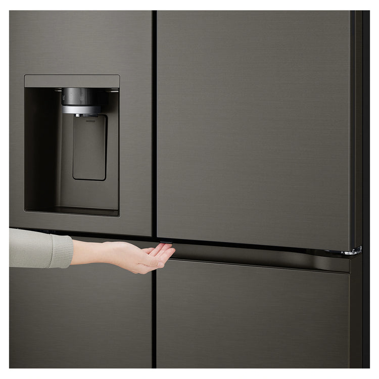 LG 687L Black Side By Side Refrigerator GFD700BSLC, Hidden Button View