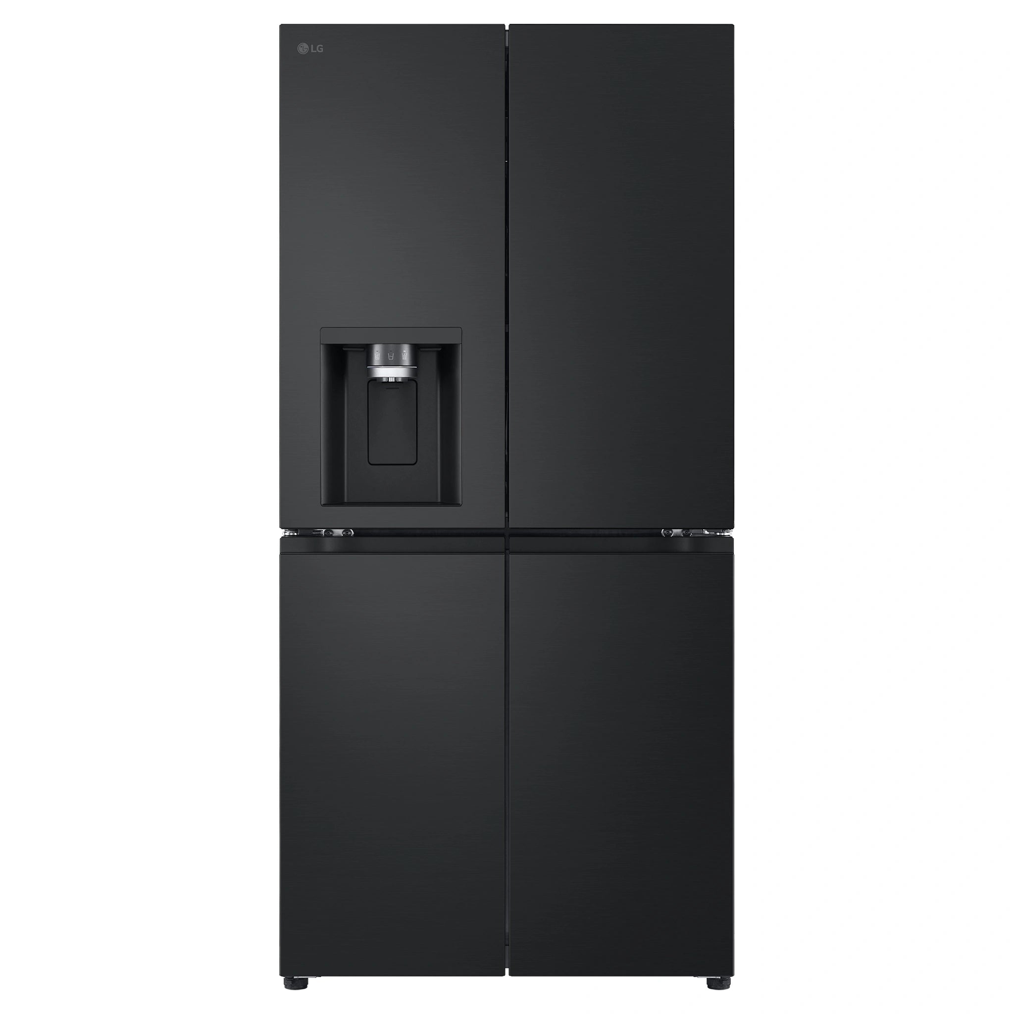 LG 500L Metallic Black Side By Side Refrigerator GFL500MBL, Front View
