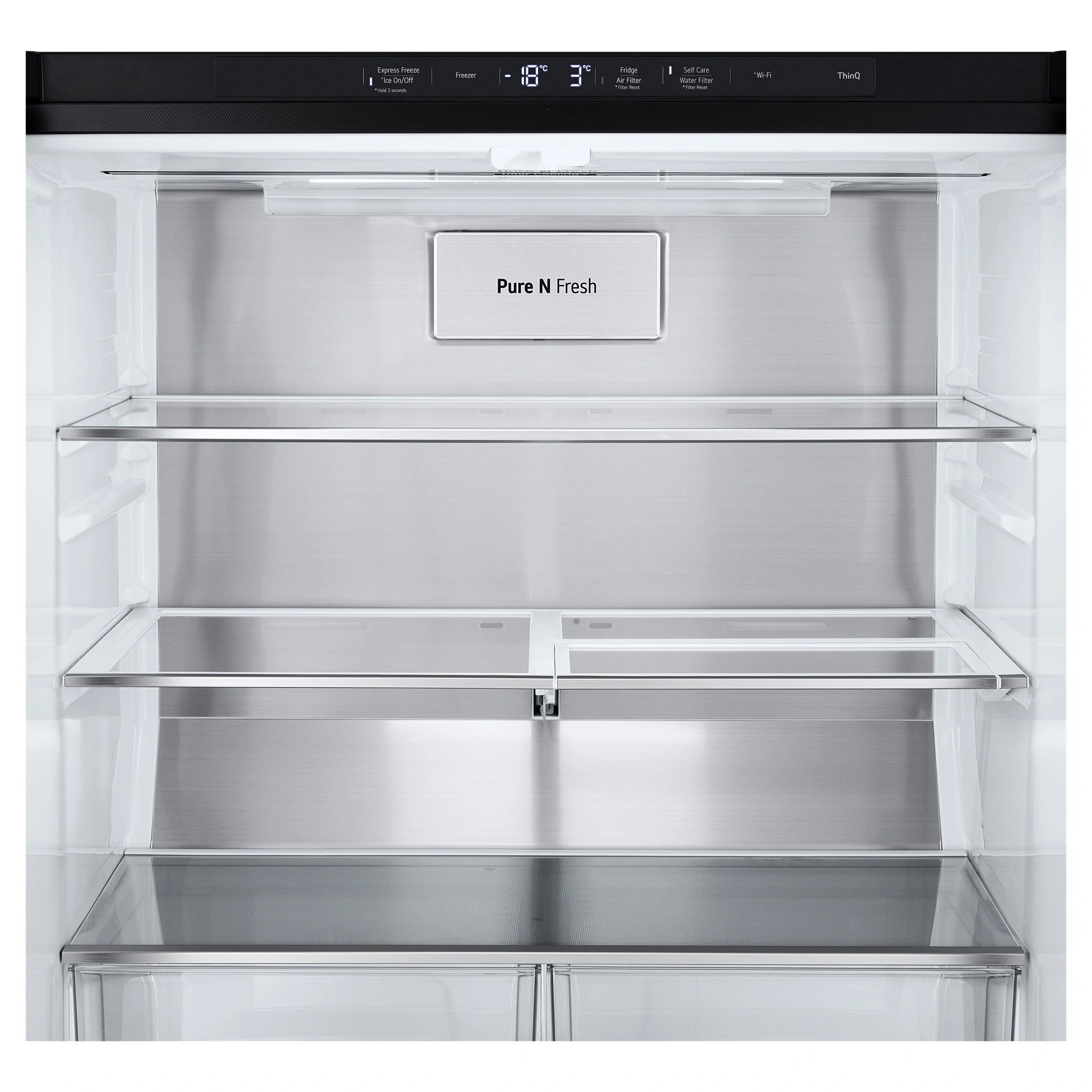 LG 500L Metallic Black Side By Side Refrigerator GFL500MBL, Pure Fresh View