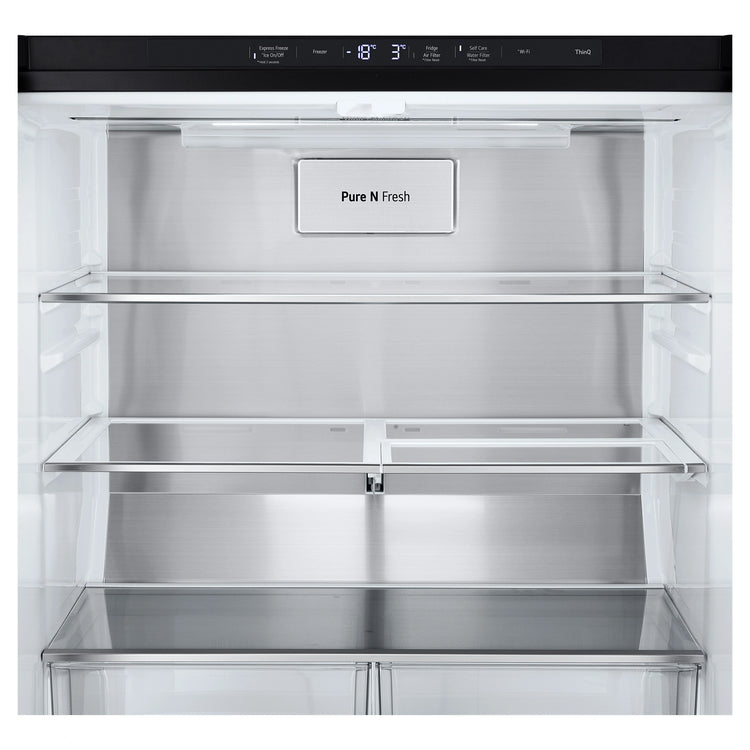 LG 500L Metallic Black Side By Side Refrigerator GFL500MBL, Pure Fresh View