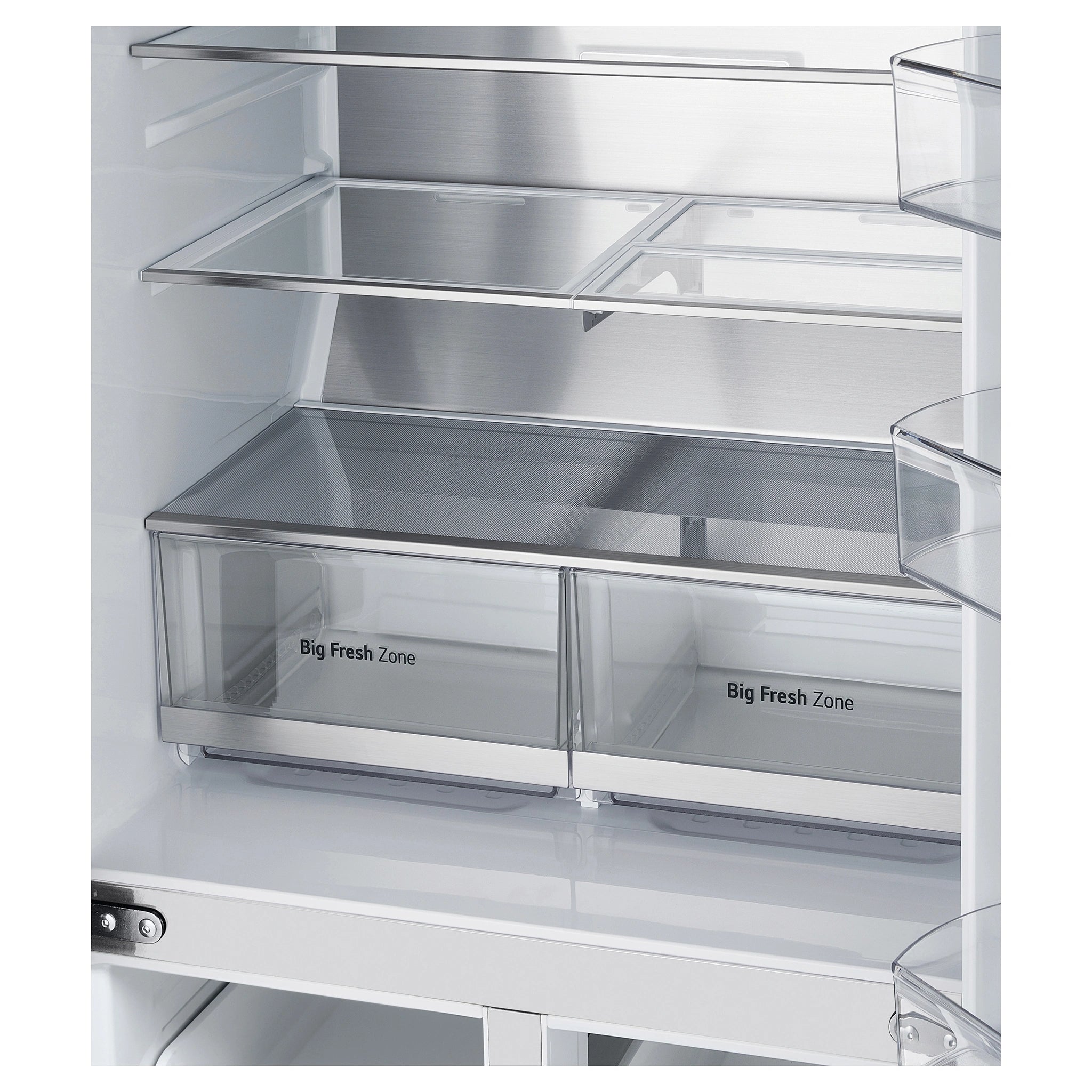 LG 500L White Side By Side Refrigerator GFL500MWH, Big Fresh Zone View