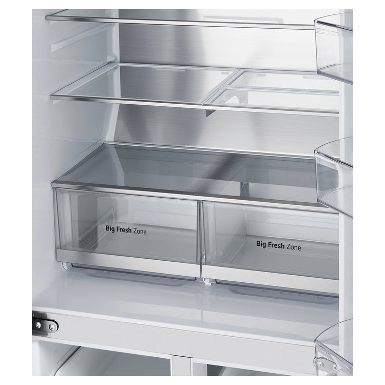 LG 500L White Side By Side Refrigerator GFL500MWH, Big Fresh Zone View
