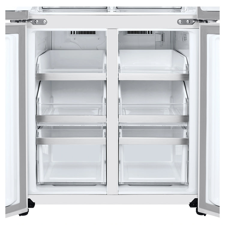LG 500L White Side By Side Refrigerator GFL500MWH, Drawers View