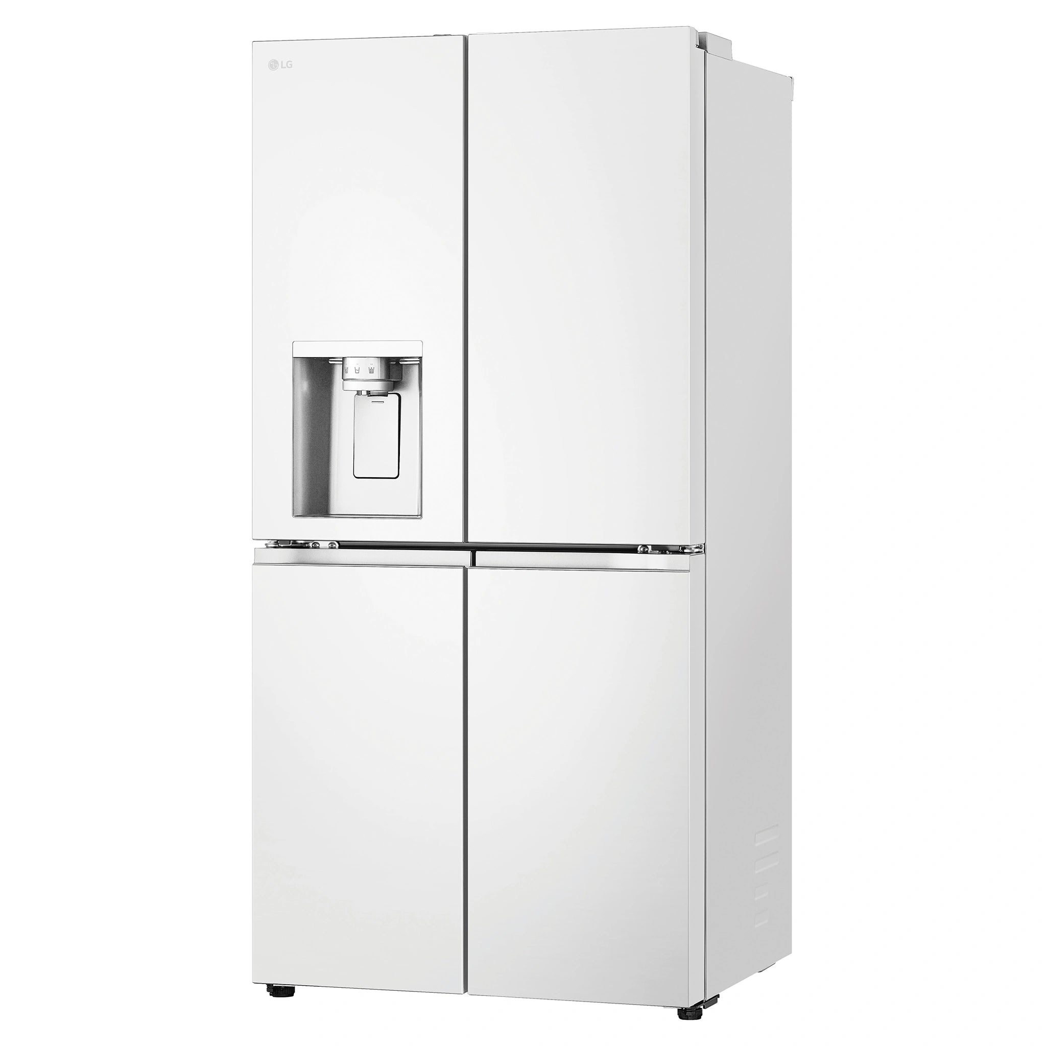 LG 500L White Side By Side Refrigerator GFL500MWH, Front Left Side View