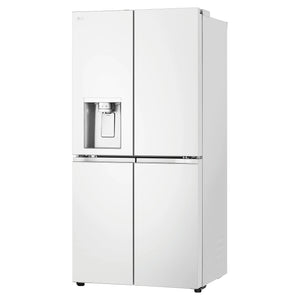 LG 500L White Side By Side Refrigerator GFL500MWH, Front Left Side View
