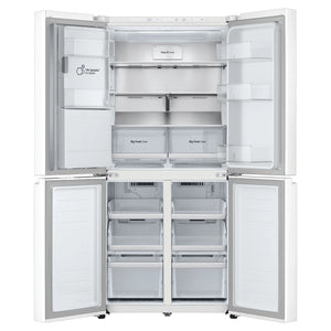 LG 500L White Side By Side Refrigerator GFL500MWH, Front View With Double Door Open View