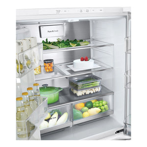 LG 500L White Side By Side Refrigerator GFL500MWH, Inside View With Storages