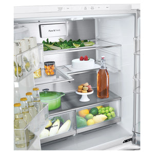 LG 500L White Side By Side Refrigerator GFL500MWH, Inside View With Storages 2