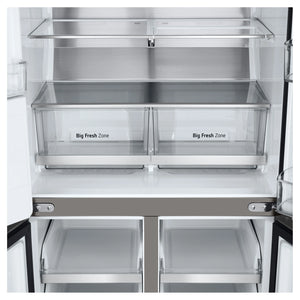 LG 506L Stainless Steel Side By Side Refrigerator GFL500PL, Big Fresh Zone Close-Up View