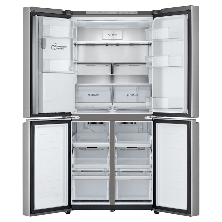 LG 506L Stainless Steel Side By Side Refrigerator GFL500PL, Front Double Door Open View