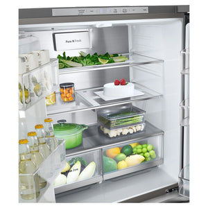 LG 506L Stainless Steel Side By Side Refrigerator GFL500PL, Pure Fresh View