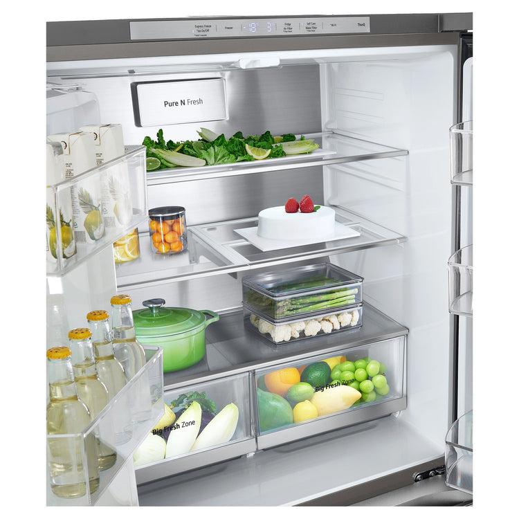 LG 506L Stainless Steel Side By Side Refrigerator GFL500PL, Pure Fresh View