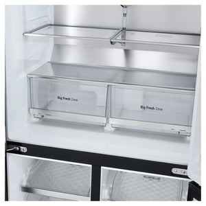 LG 637L Matte Black Side By Side Refrigerator GFL700MBL, Big Fresh Zone View