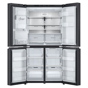 LG 637L Matte Black Side By Side Refrigerator GFL700MBL, Front Double Door Open View