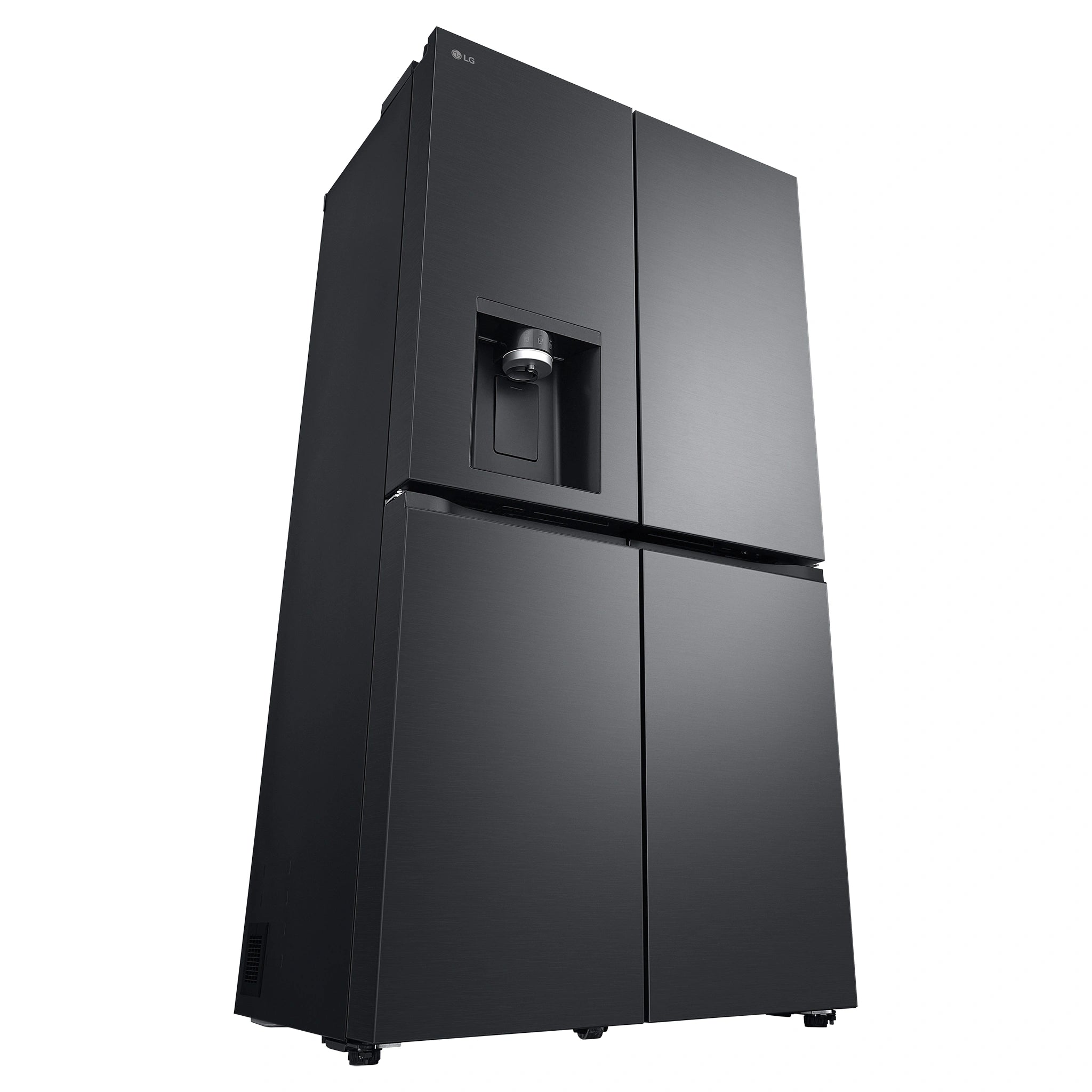 LG 637L Matte Black Side By Side Refrigerator GFL700MBL, Front Right Side View