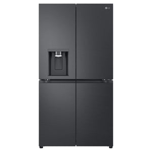 LG 637L Matte Black Side By Side Refrigerator GFL700MBL, Front View