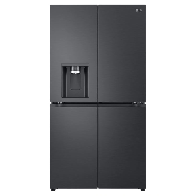 LG 637L Matte Black Side By Side Refrigerator GFL700MBL, Front View